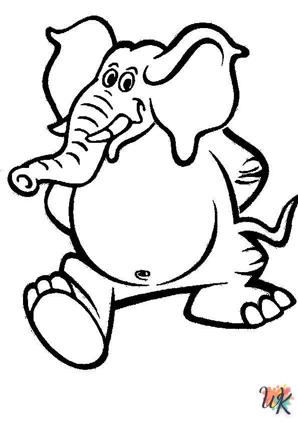 Dibujos para Colorear Elefantes 17