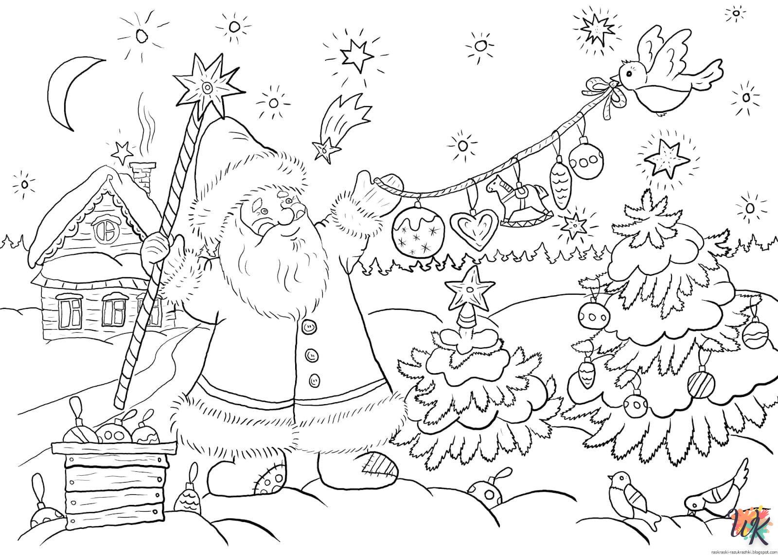 Dibujos para Colorear Papa Noel 3