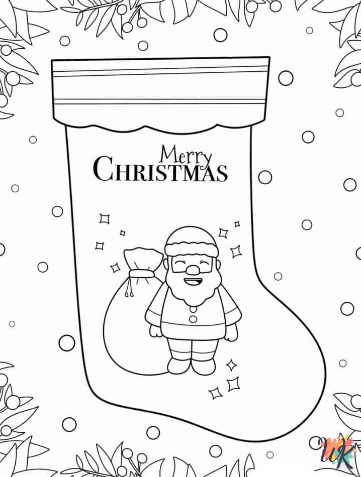 Dibujos para Colorear Medias de Navidad 10