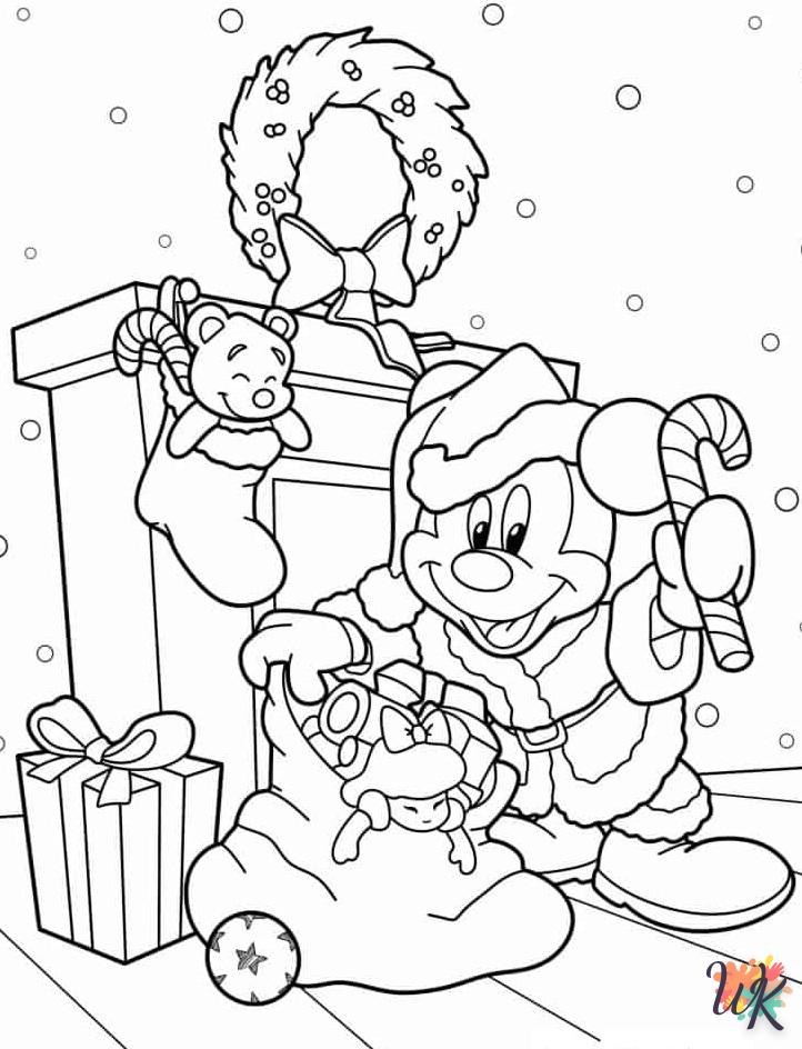 Dibujos para Colorear Medias de Navidad 11