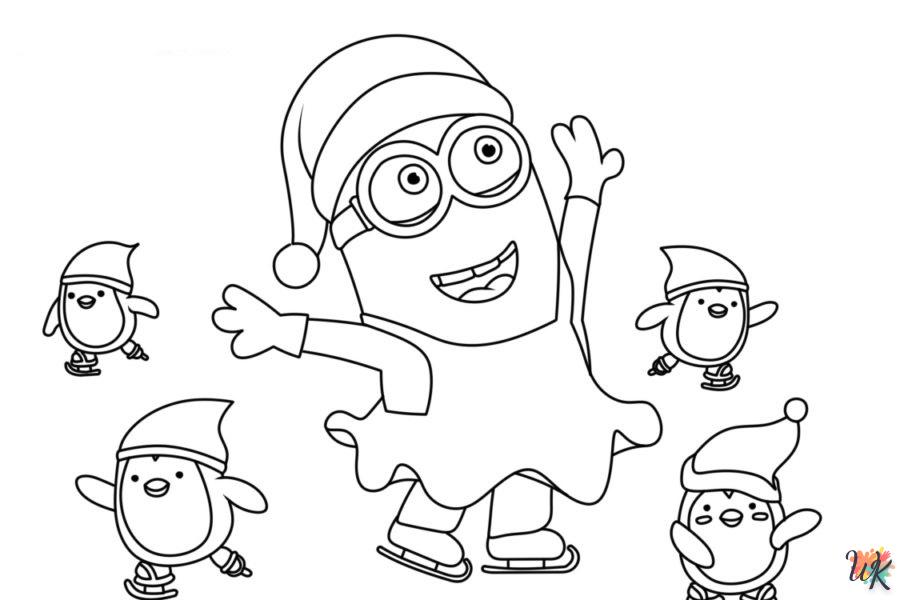 Dibujos para Colorear Minions Navidad 24