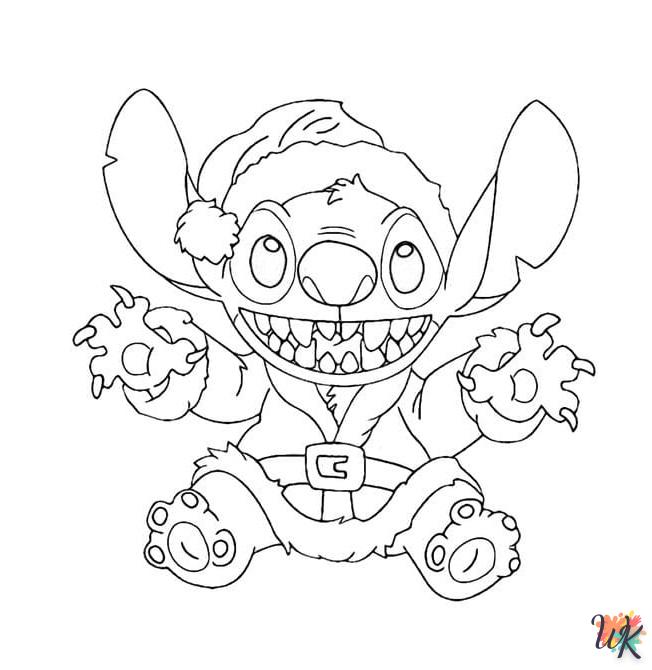 Dibujos para Colorear Stitch Navidad 2