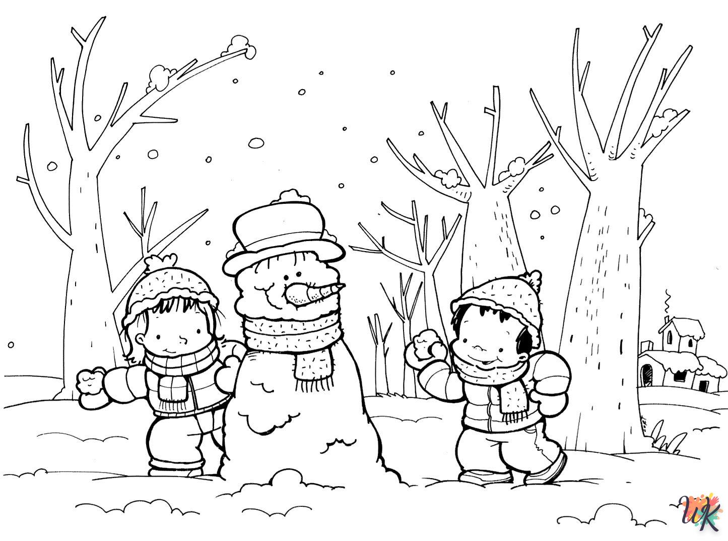 Dibujos para Colorear Paisajes de invierno