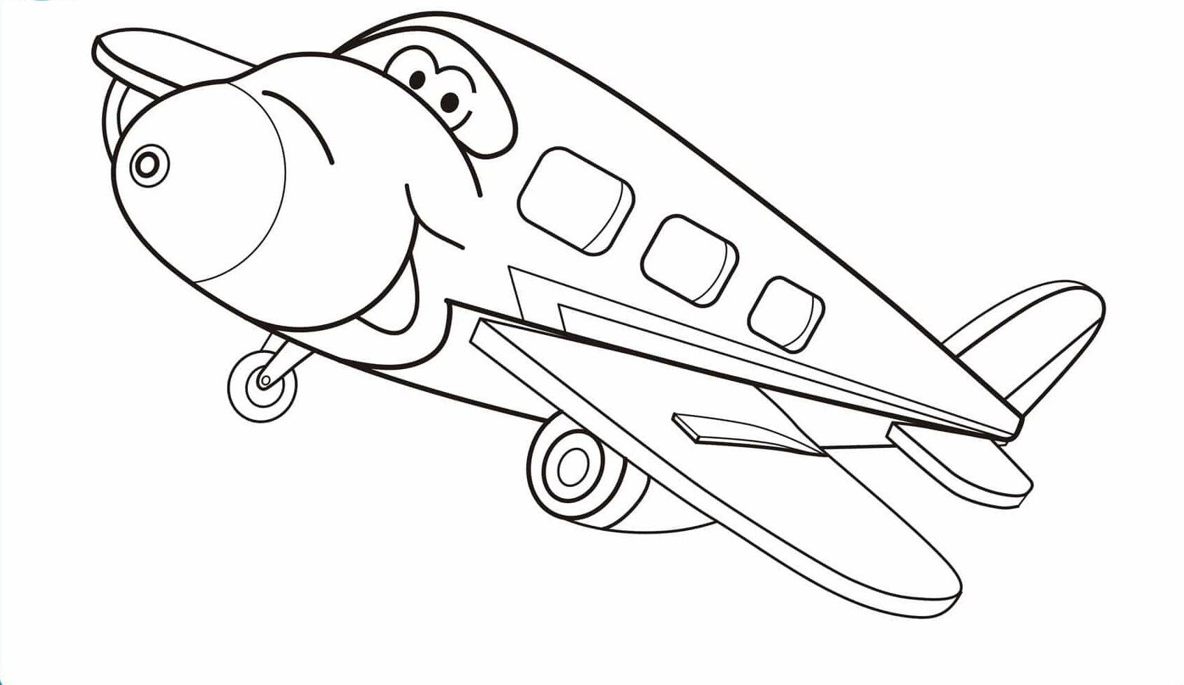 dibujos aviones para colorear faciles