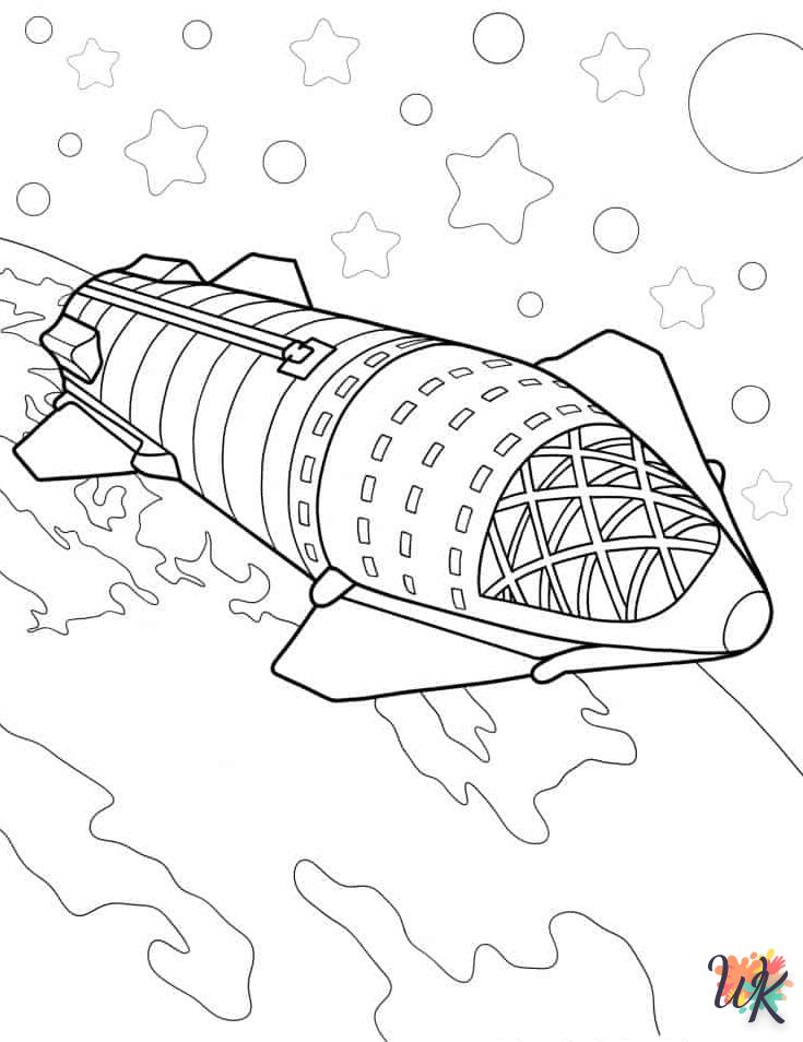 Dibujos para Colorear Cohete 16