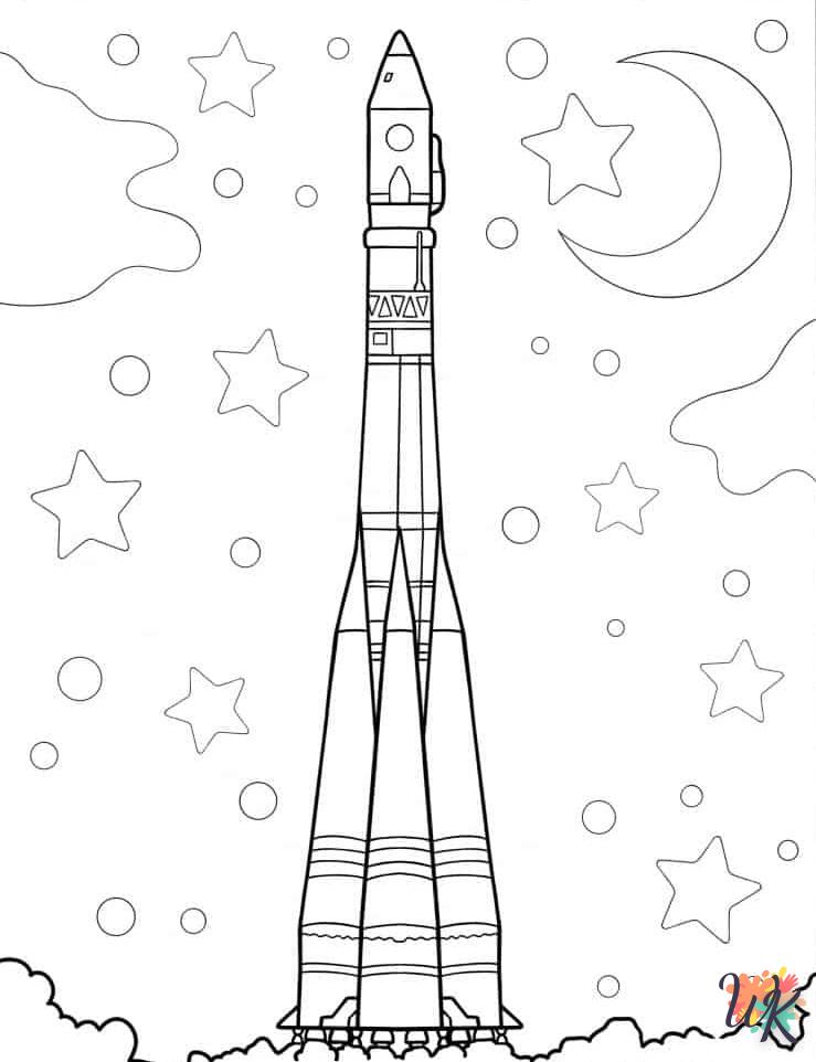 Dibujos para Colorear Cohete 17