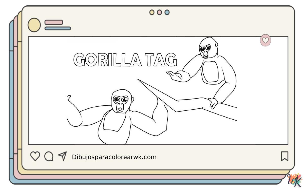 20 Dibujos Para Colorear Gorilla Tag