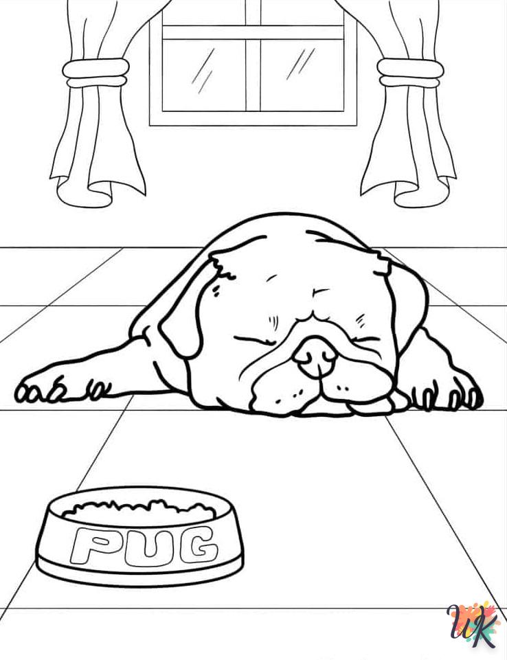 Dibujos para Colorear Pug 5