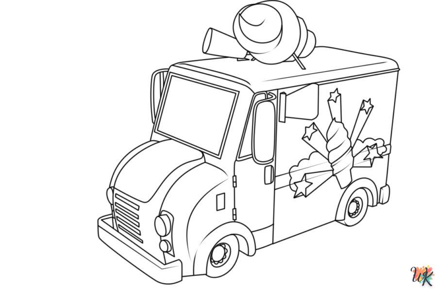 Dibujos para Colorear Camión de helados 93