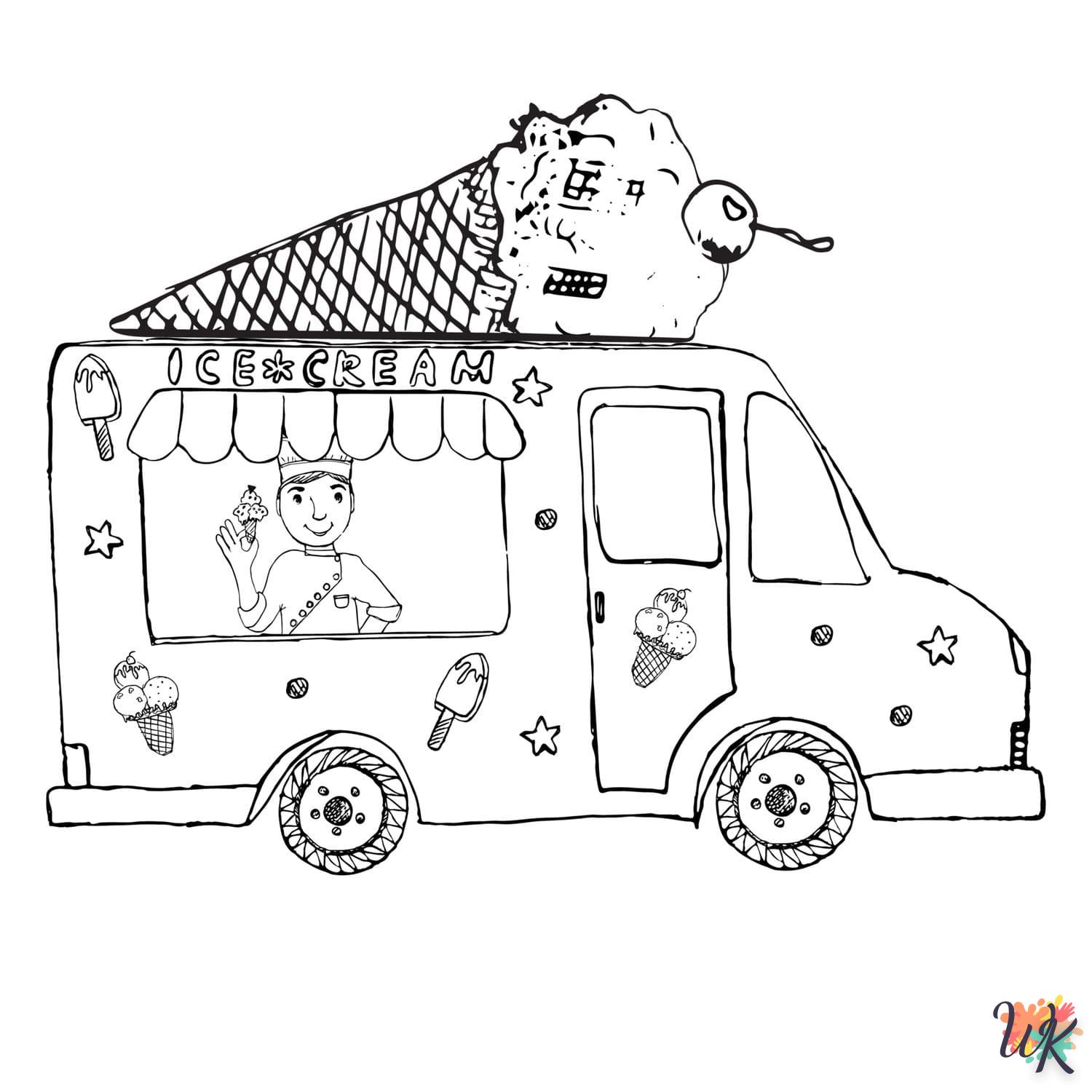 Dibujos para Colorear Camión de helados 74