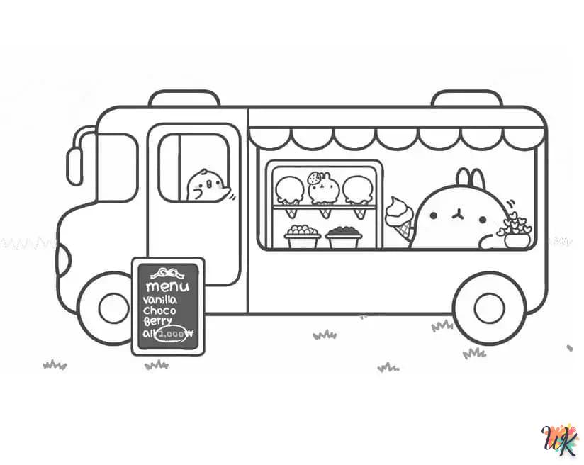 Dibujos para Colorear Camión de helados 73