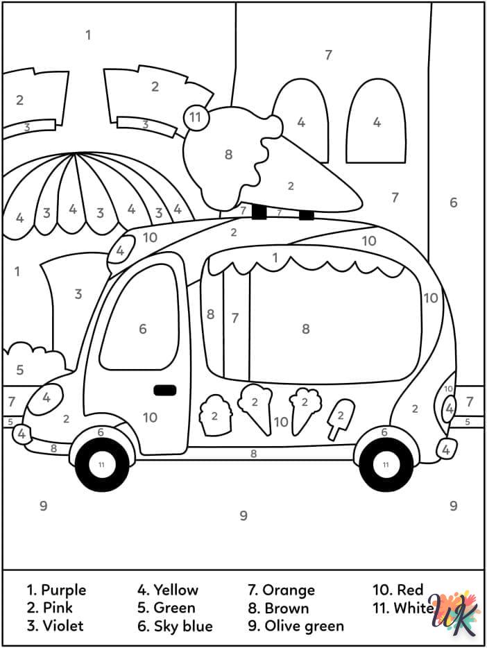 Dibujos para Colorear Camión de helados 68