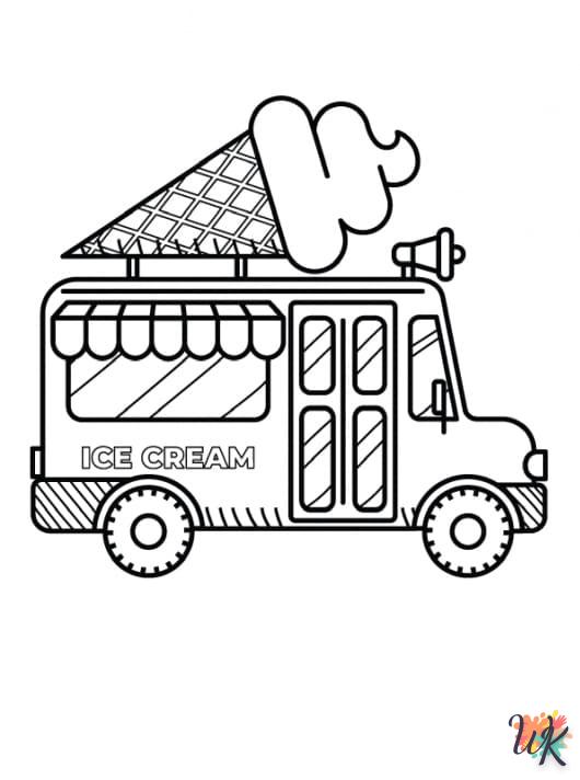 Dibujos para Colorear Camión de helados 65