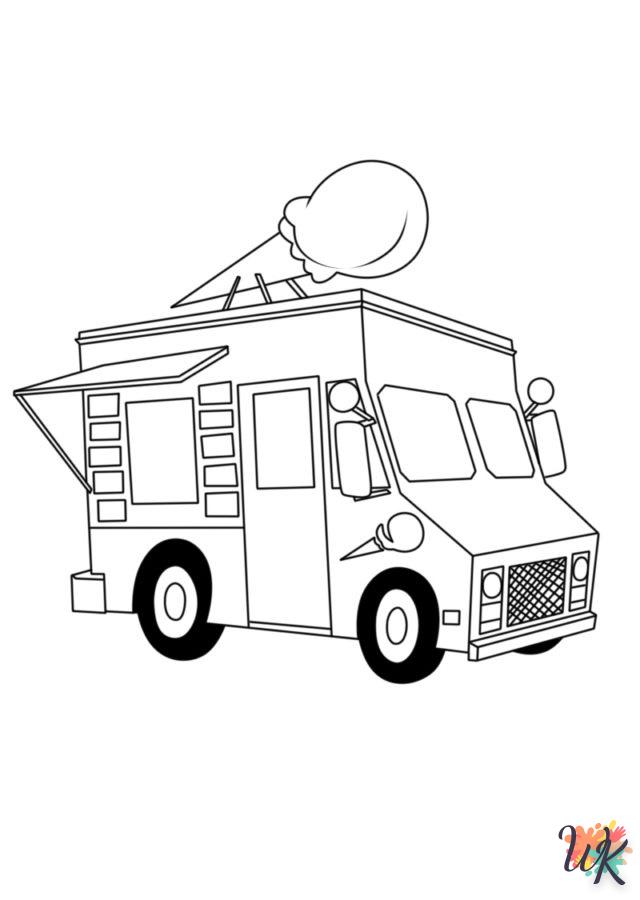 Dibujos para Colorear Camión de helados 91