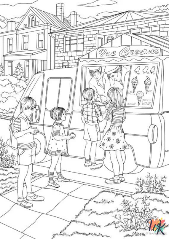 Dibujos para Colorear Camión de helados 64