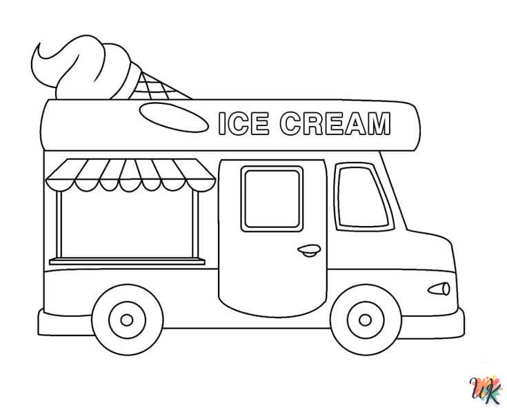 Dibujos para Colorear Camión de helados 62