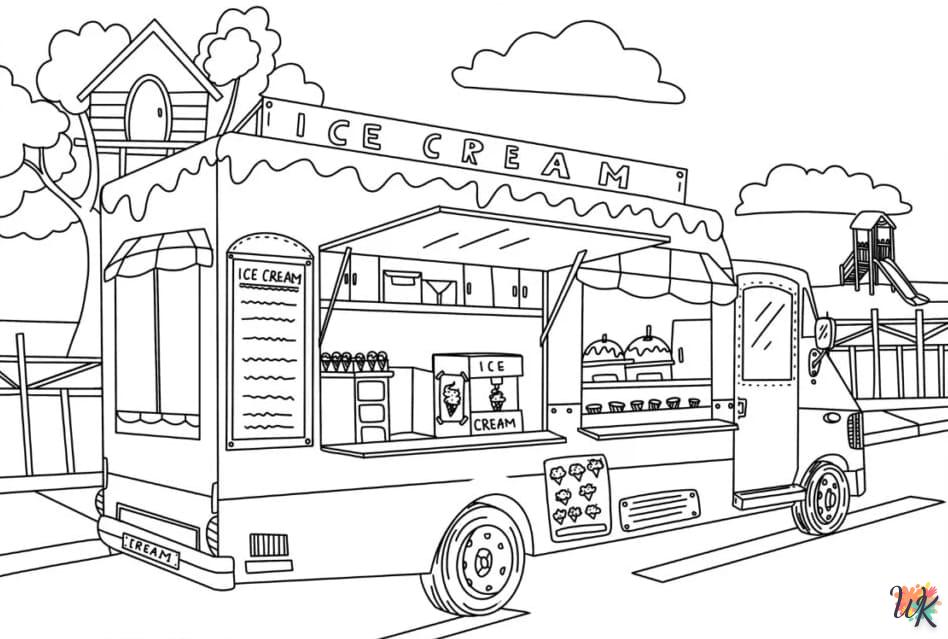 Dibujos para Colorear Camión de helados 59