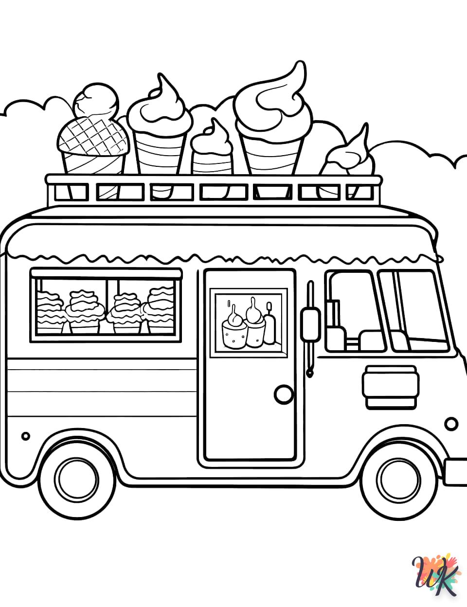 Dibujos para Colorear Camión de helados 57