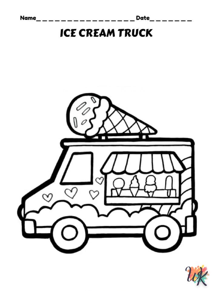 Dibujos para Colorear Camión de helados 56