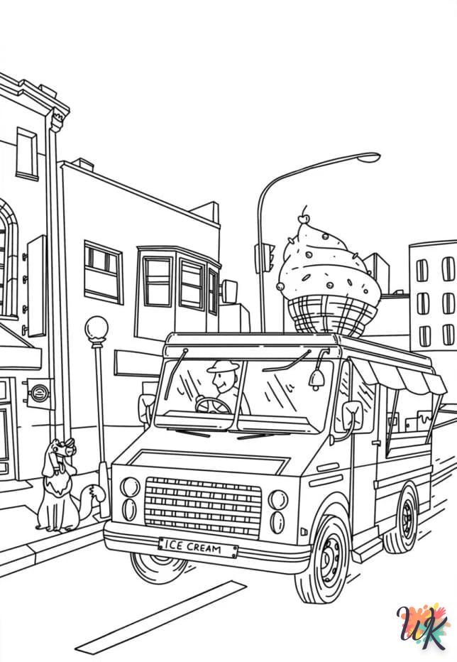 Dibujos para Colorear Camión de helados 55