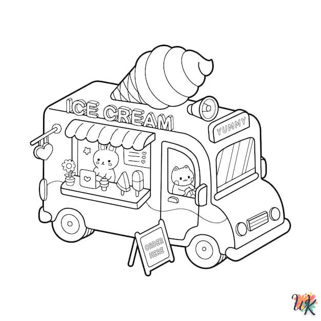 Dibujos para Colorear Camión de helados 54