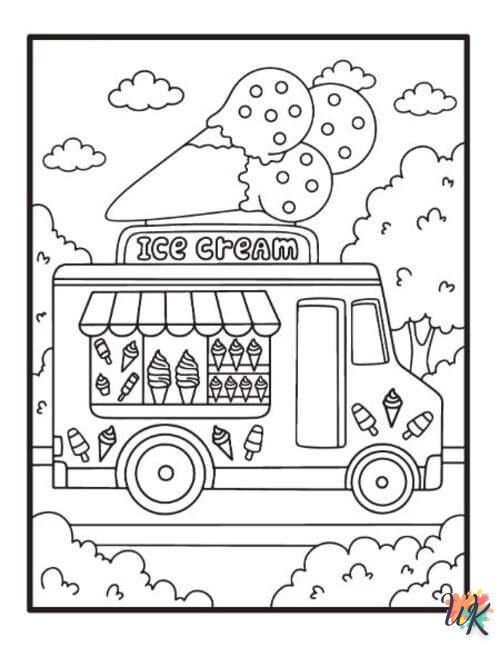 Dibujos para Colorear Camión de helados 52
