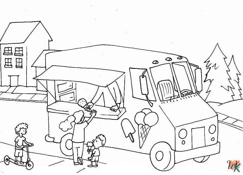Dibujos para Colorear Camión de helados 53
