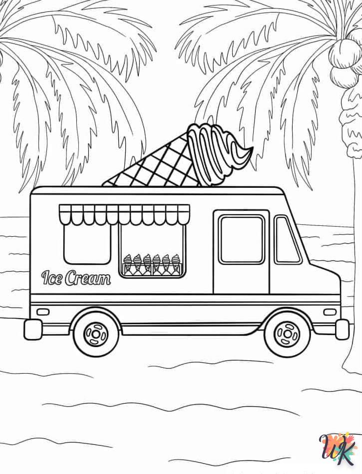 Dibujos para Colorear Camión de helados 51