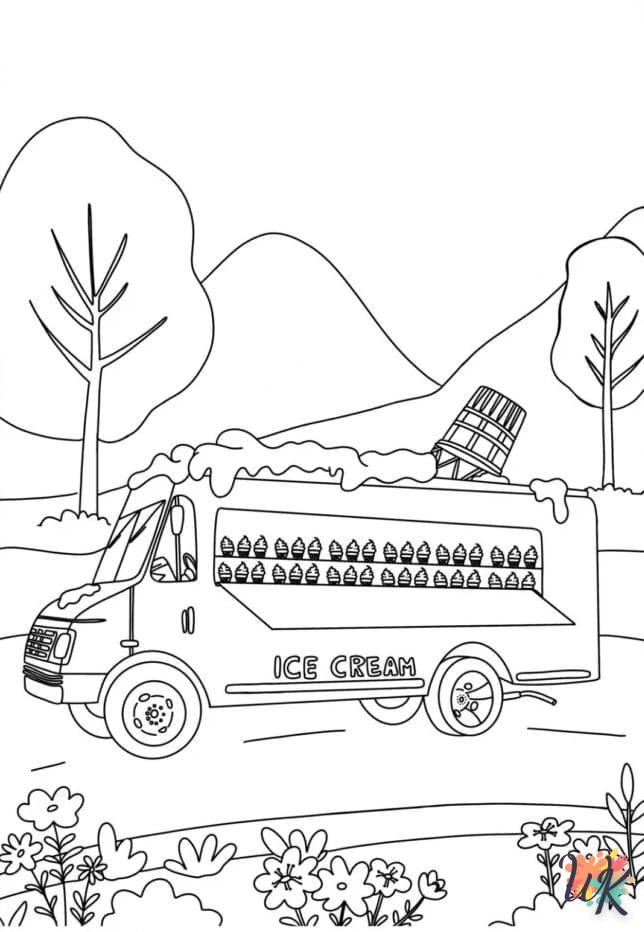 Dibujos para Colorear Camión de helados 49