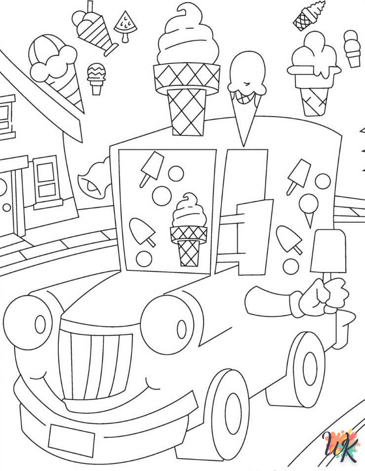 Dibujos para Colorear Camión de helados 48
