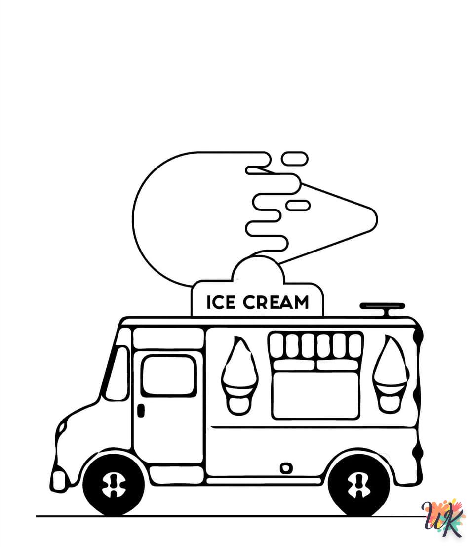 Dibujos para Colorear Camión de helados 47