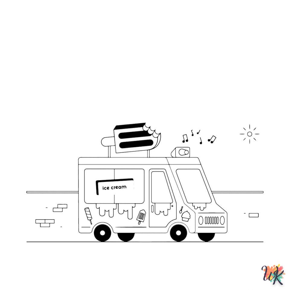 Dibujos para Colorear Camión de helados 46