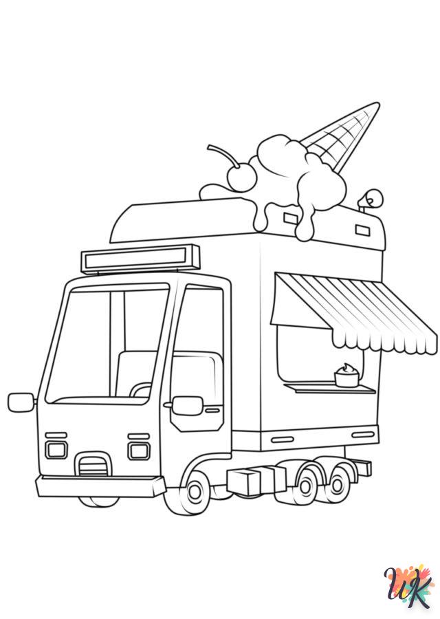 Dibujos para Colorear Camión de helados 87