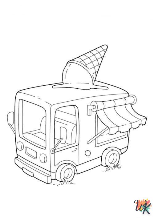 Dibujos para Colorear Camión de helados 44