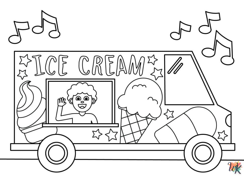 Dibujos para Colorear Camión de helados 40