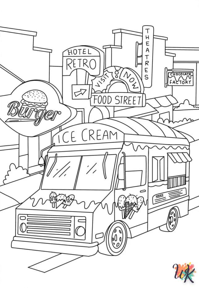 Dibujos para Colorear Camión de helados 38