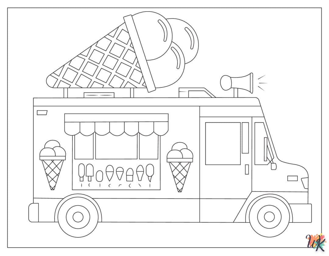 Dibujos para Colorear Camión de helados 33