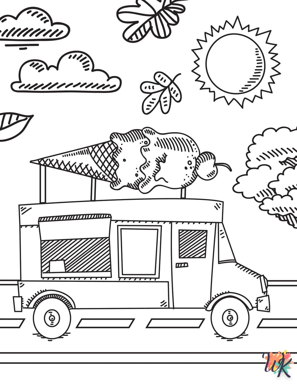 Dibujos para Colorear Camión de helados 31