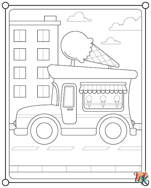 Dibujos para Colorear Camión de helados 30