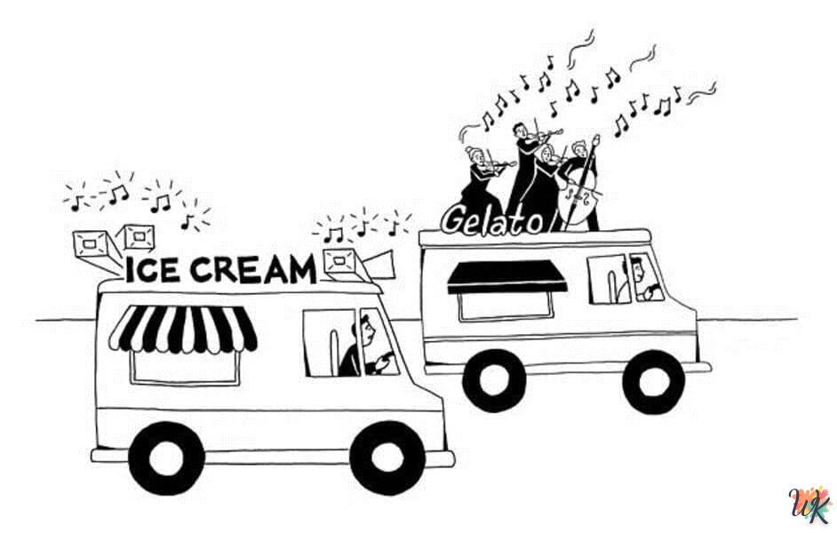 Dibujos para Colorear Camión de helados 27