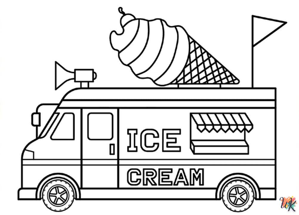 Dibujos para Colorear Camión de helados 82