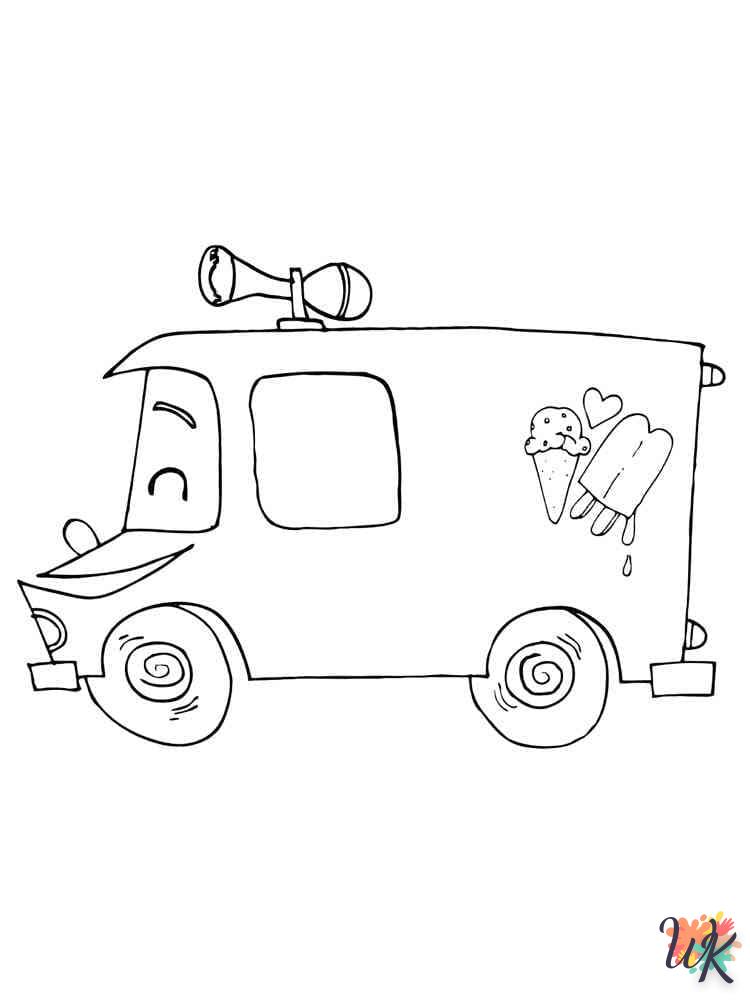 Dibujos para Colorear Camión de helados 22