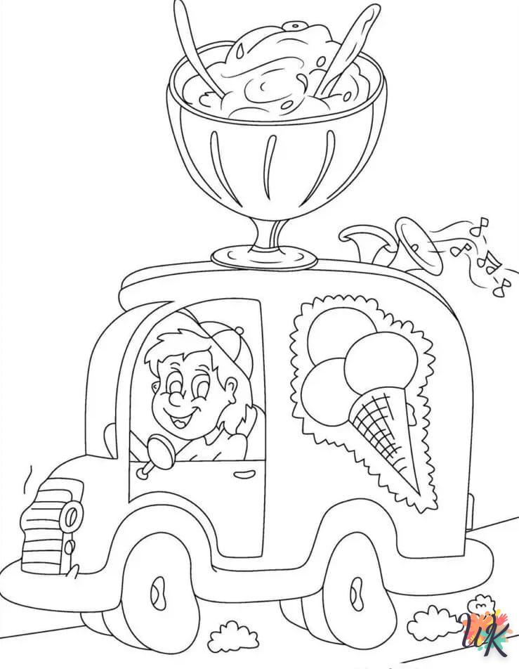 Dibujos para Colorear Camión de helados 21