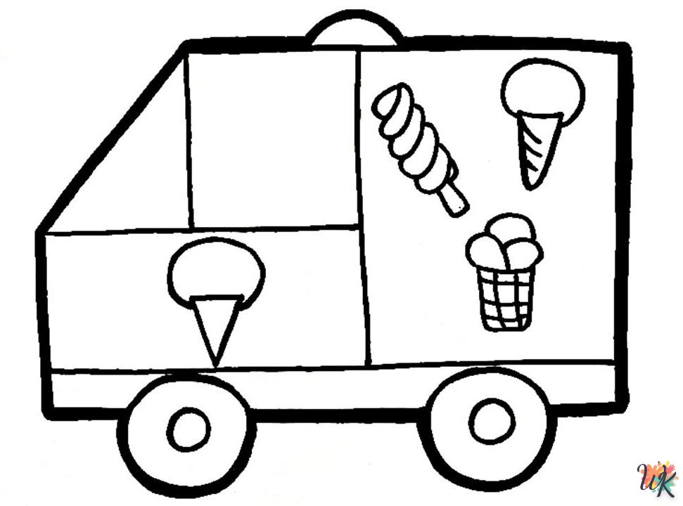 Dibujos para Colorear Camión de helados 18