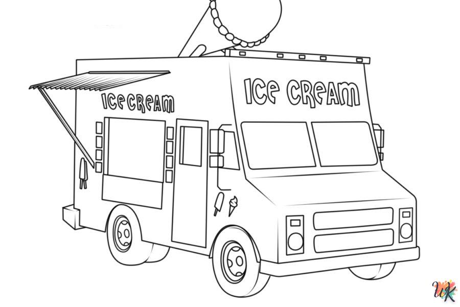 Dibujos para Colorear Camión de helados 81