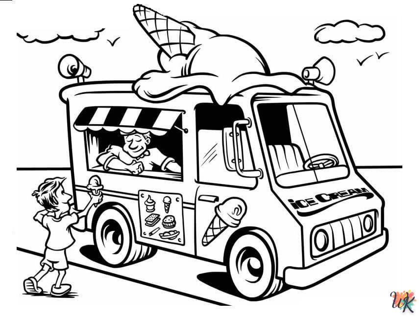 Dibujos para Colorear Camión de helados 80