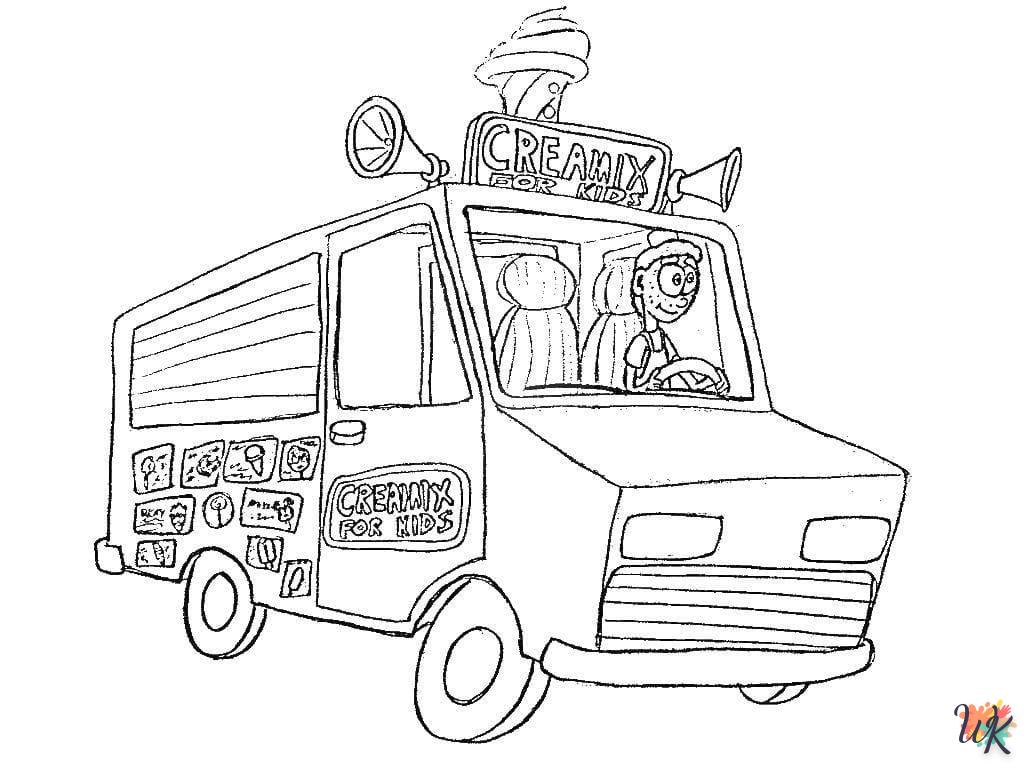 Dibujos para Colorear Camión de helados 13