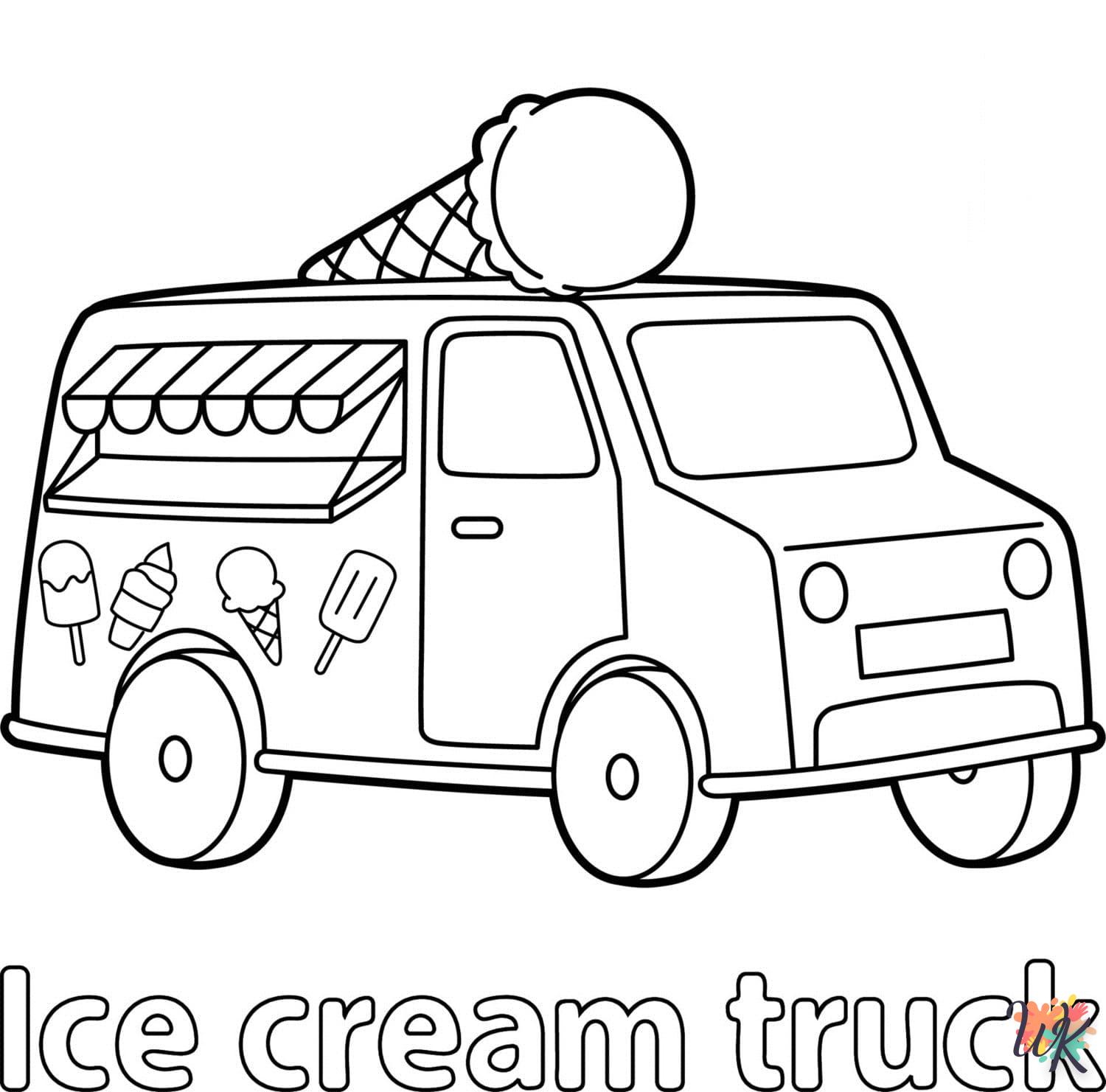 Dibujos para Colorear Camión de helados 11