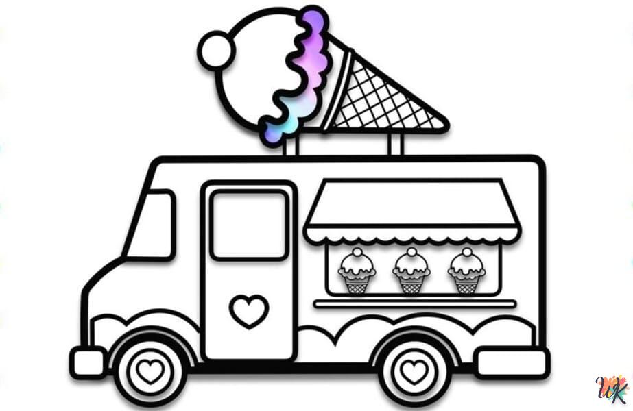 Dibujos para Colorear Camión de helados 9