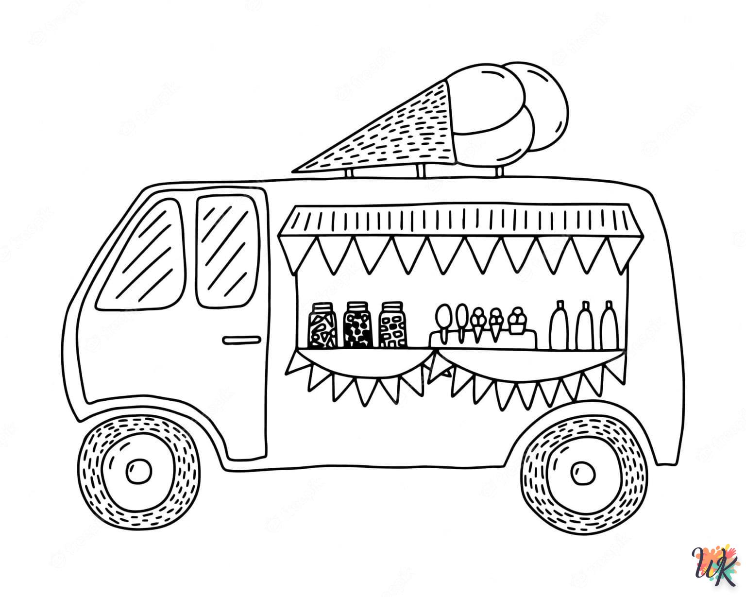 Dibujos para Colorear Camión de helados 7